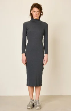 American Vintage Women'S Dress Piwik Charcoal Melange Fashion