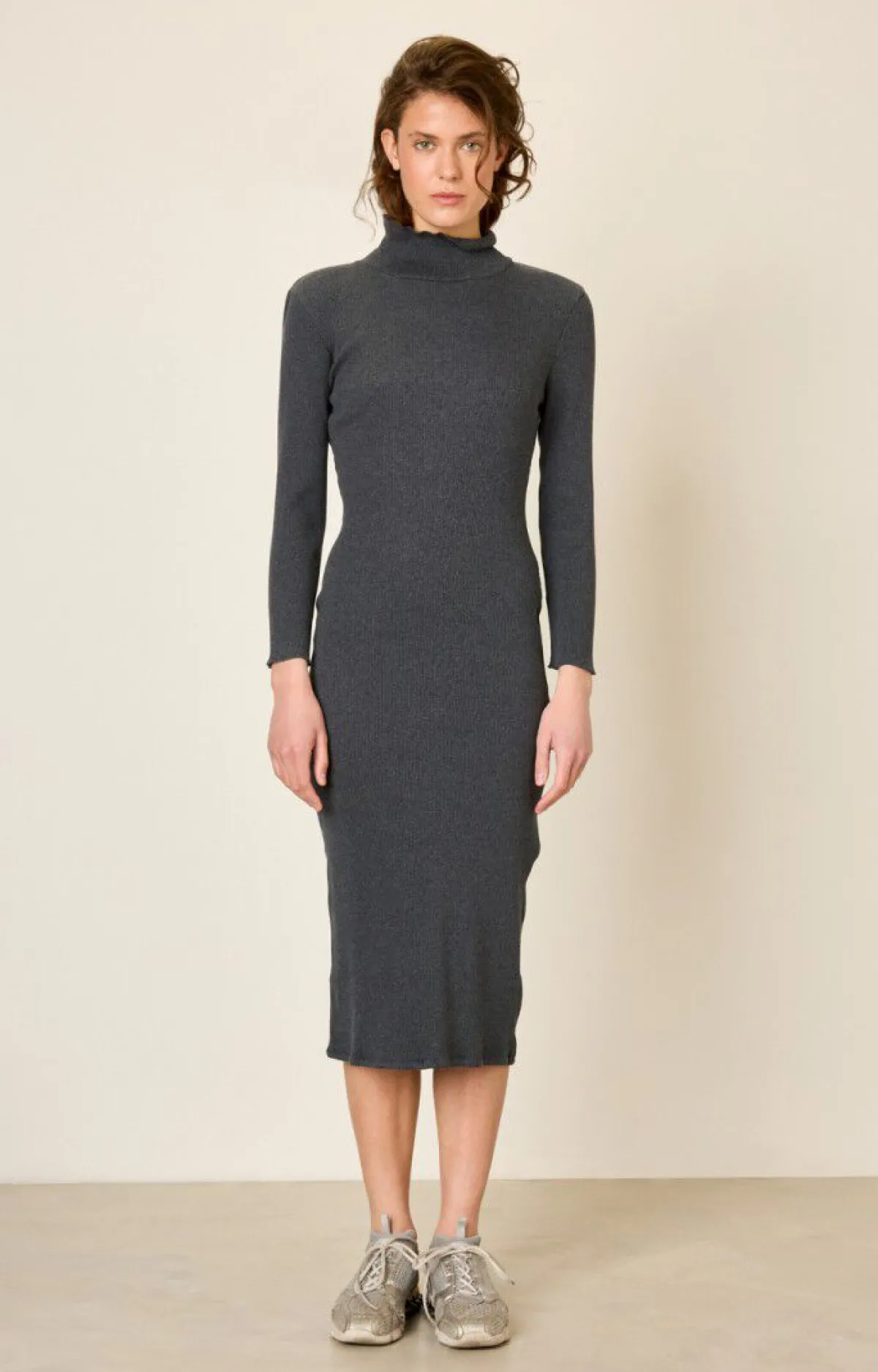 American Vintage Women'S Dress Piwik Charcoal Melange Fashion