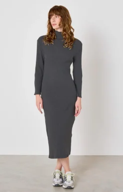 American Vintage Women'S Dress Piwik Charcoal Melange Fashion
