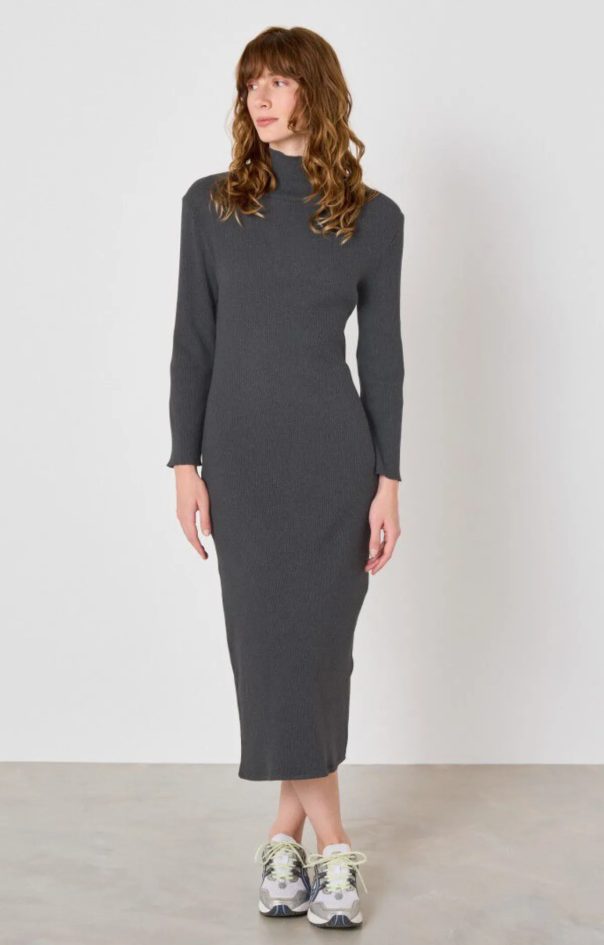 American Vintage Women'S Dress Piwik Charcoal Melange Fashion