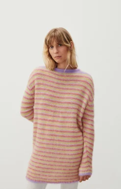 American Vintage Women'S Dress Tyji Purple And Yellow Stripes Best Sale