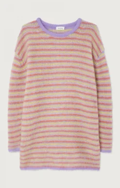 American Vintage Women'S Dress Tyji Purple And Yellow Stripes Best Sale