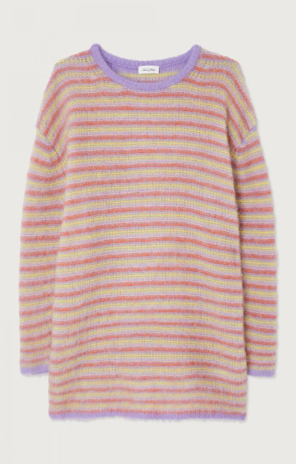 American Vintage Women'S Dress Tyji Purple And Yellow Stripes Best Sale