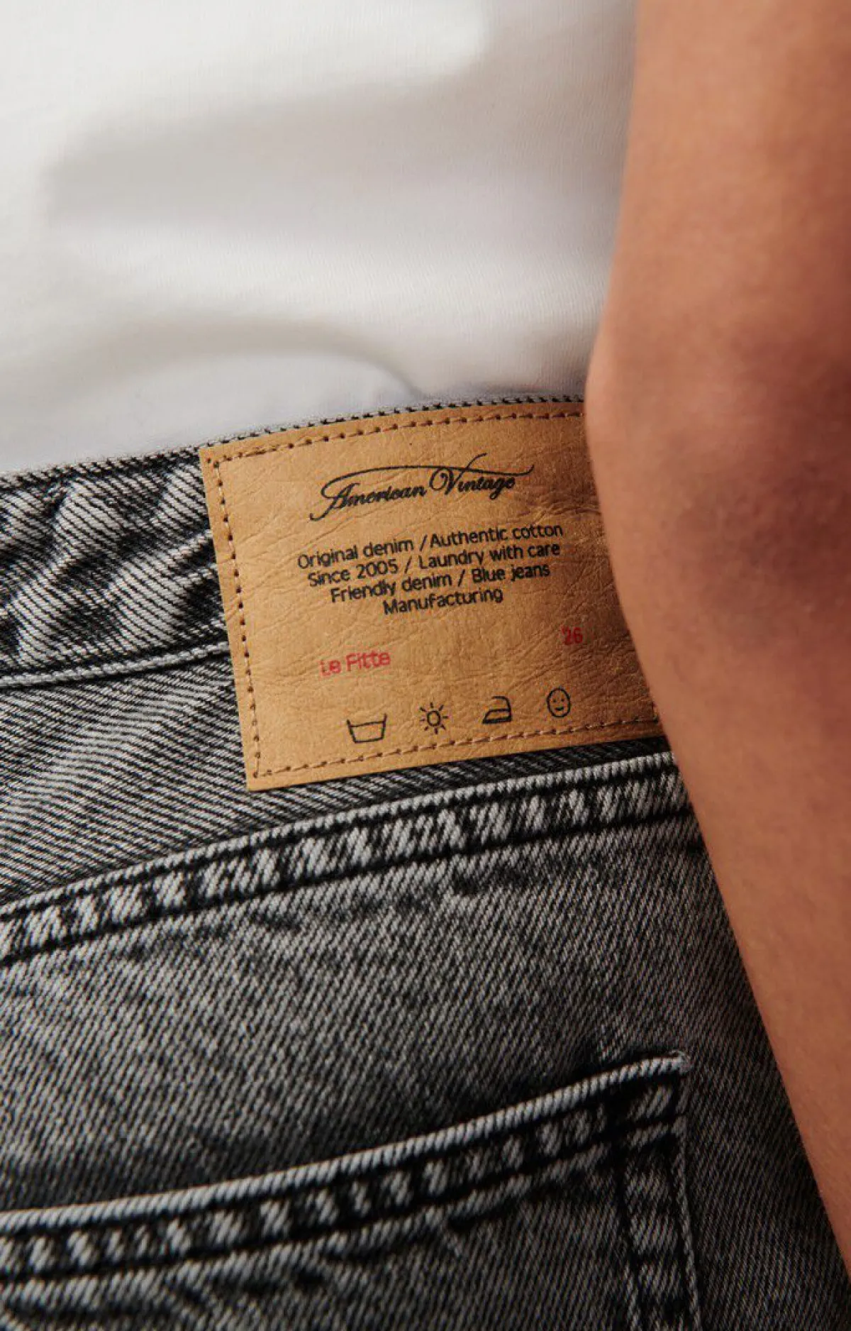 American Vintage Women'S Fitted Jeans Yopday Salt And Pepper Online