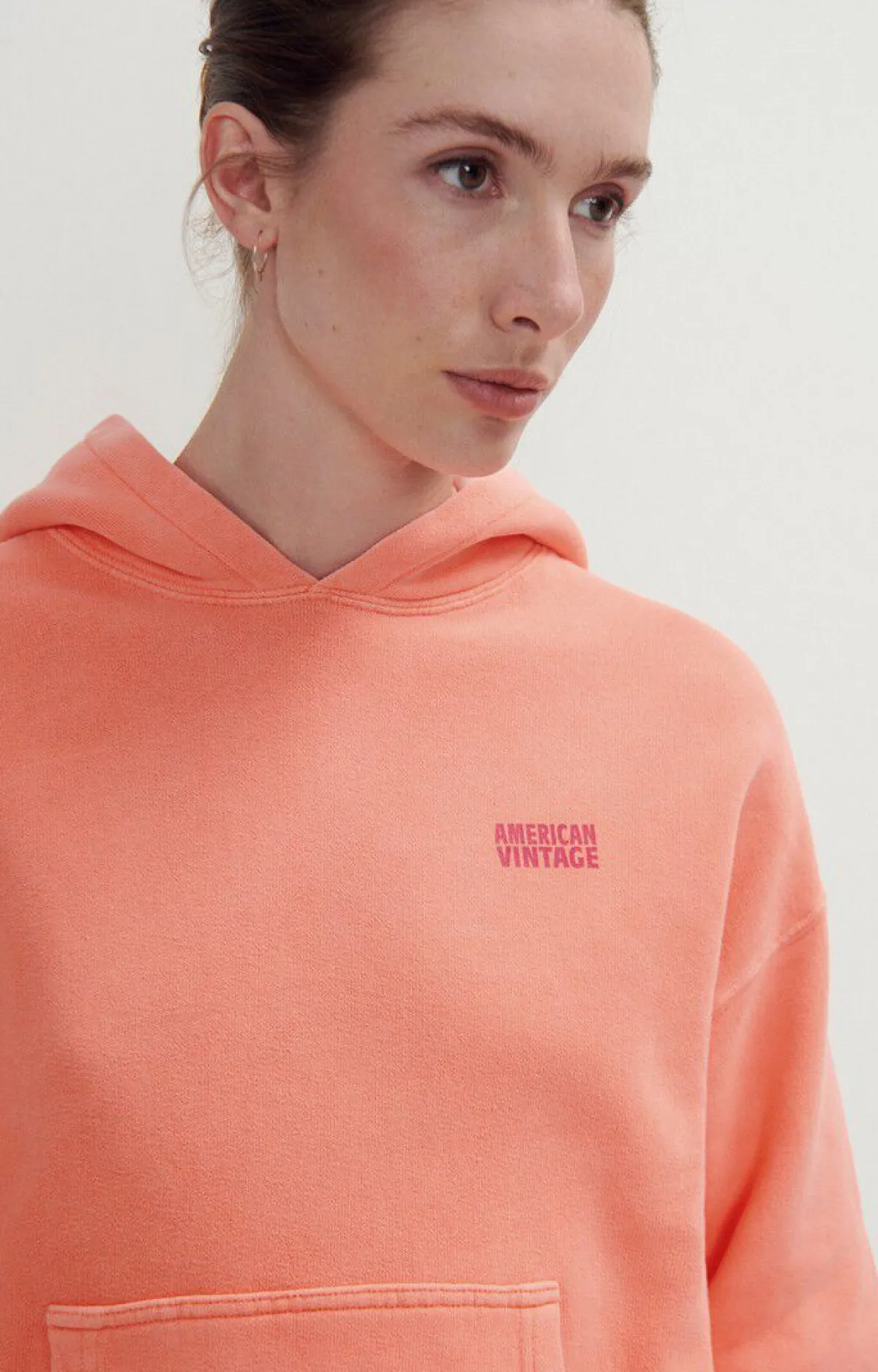 American Vintage Women'S Hoodie Izubird Fluorescent Orange Outlet