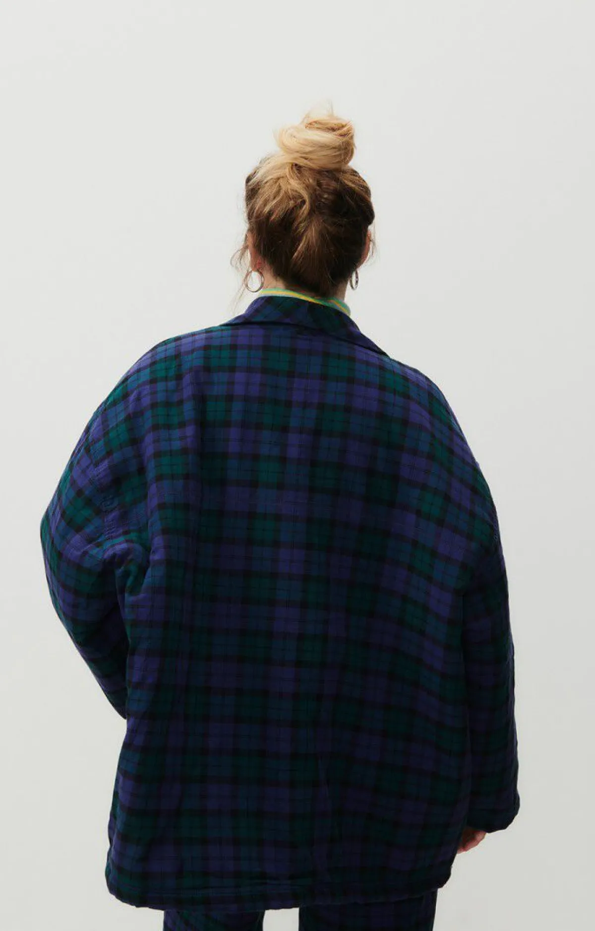 American Vintage Women'S Jacket Yuzy Green Purple Tartan Store