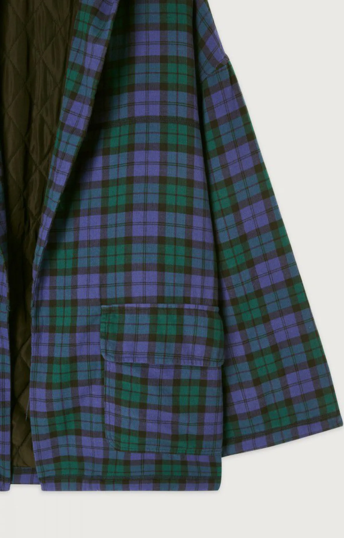 American Vintage Women'S Jacket Yuzy Green Purple Tartan Store