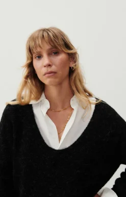 American Vintage Women'S Jumper Cikoya Black Melange Flash Sale