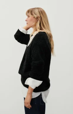 American Vintage Women'S Jumper Cikoya Black Melange Flash Sale