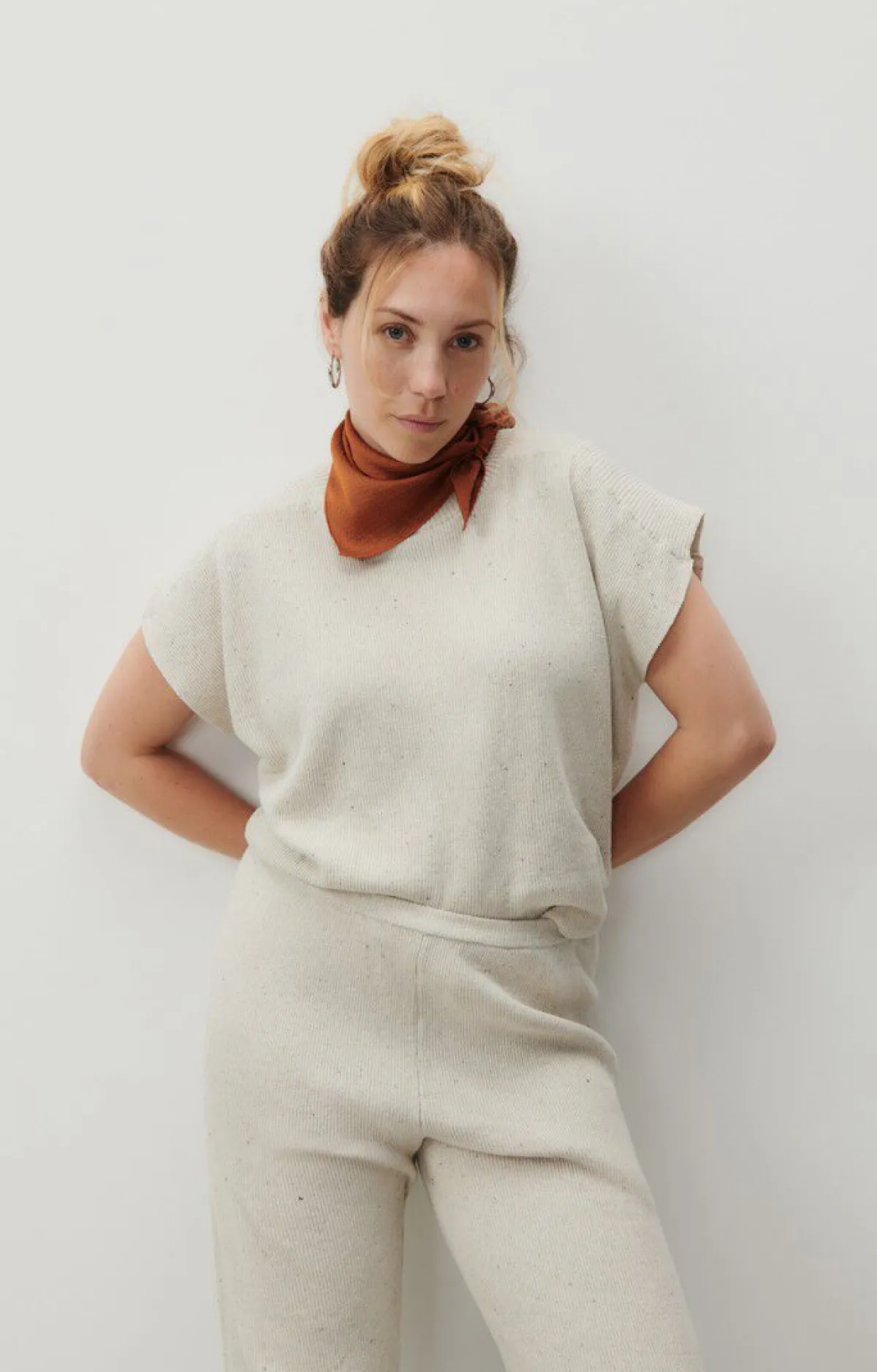 American Vintage Women'S Jumper Dozborow Ecru Melange Clearance