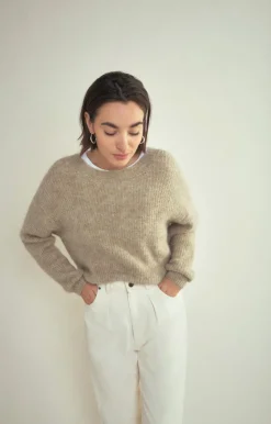 American Vintage Women'S Jumper East Beige Melange Best Sale