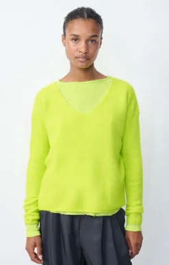 American Vintage Women'S Jumper Tyji Neon Yellow Flash Sale