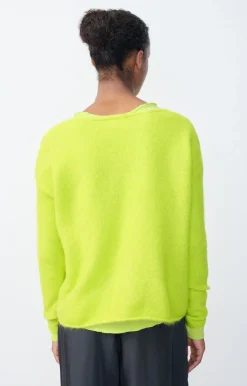 American Vintage Women'S Jumper Tyji Neon Yellow Flash Sale