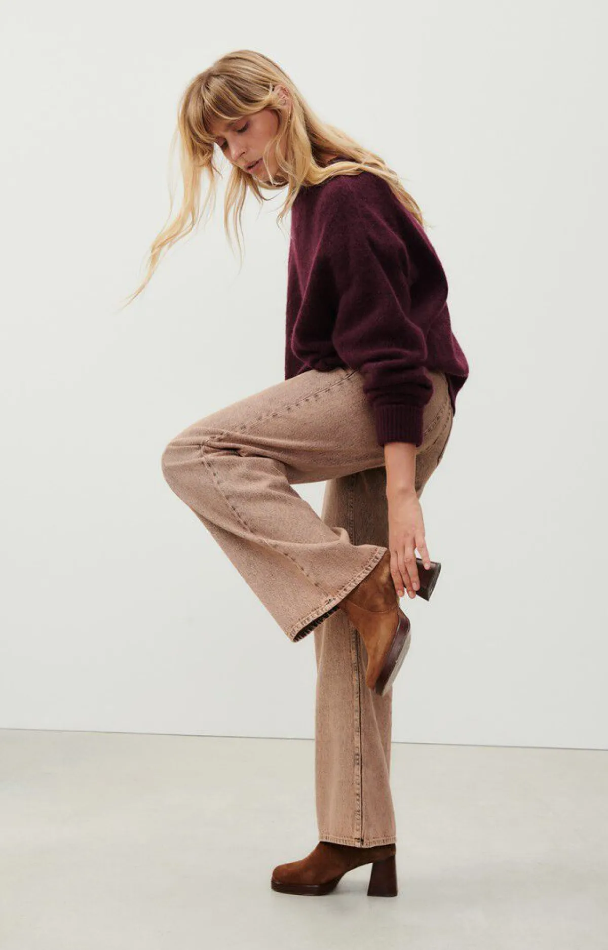 American Vintage Women'S Jumper Vitow Mahogany Melange Online