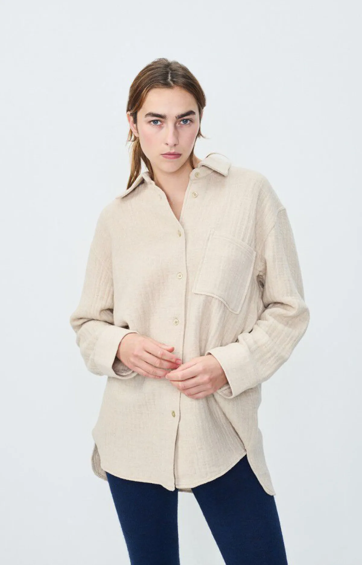 American Vintage Women'S Shirt Yenboro Mist Melange Cheap