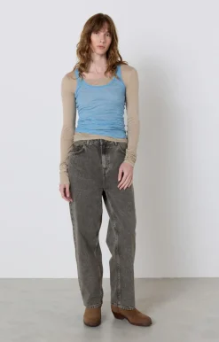American Vintage Women'S Straight Jeans Yopday Grey Clearance