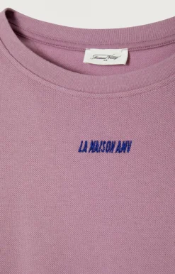 American Vintage Women'S Sweatshirt Hodatown Multi-Melange Lilac New