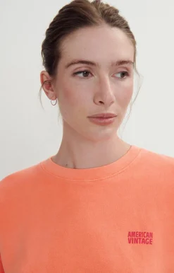 American Vintage Women'S Sweatshirt Izubird Fluorescent Orange Store