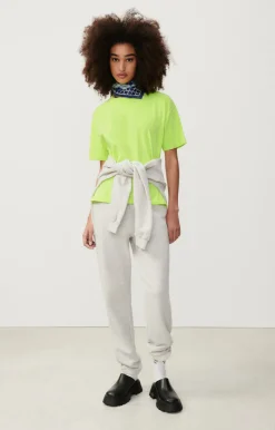 American Vintage Women'S T-Shirt Fizvalley Neon Yellow Best Sale