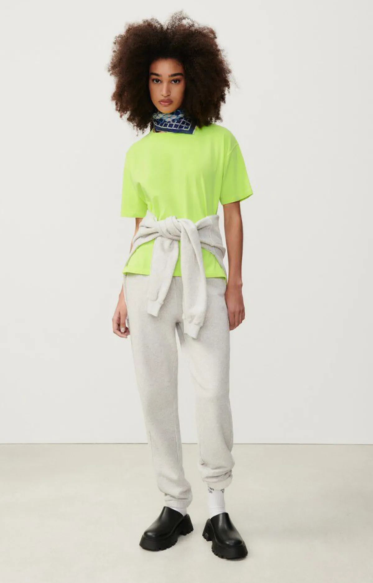 American Vintage Women'S T-Shirt Fizvalley Neon Yellow Best Sale
