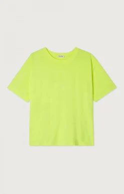 American Vintage Women'S T-Shirt Fizvalley Neon Yellow Best Sale