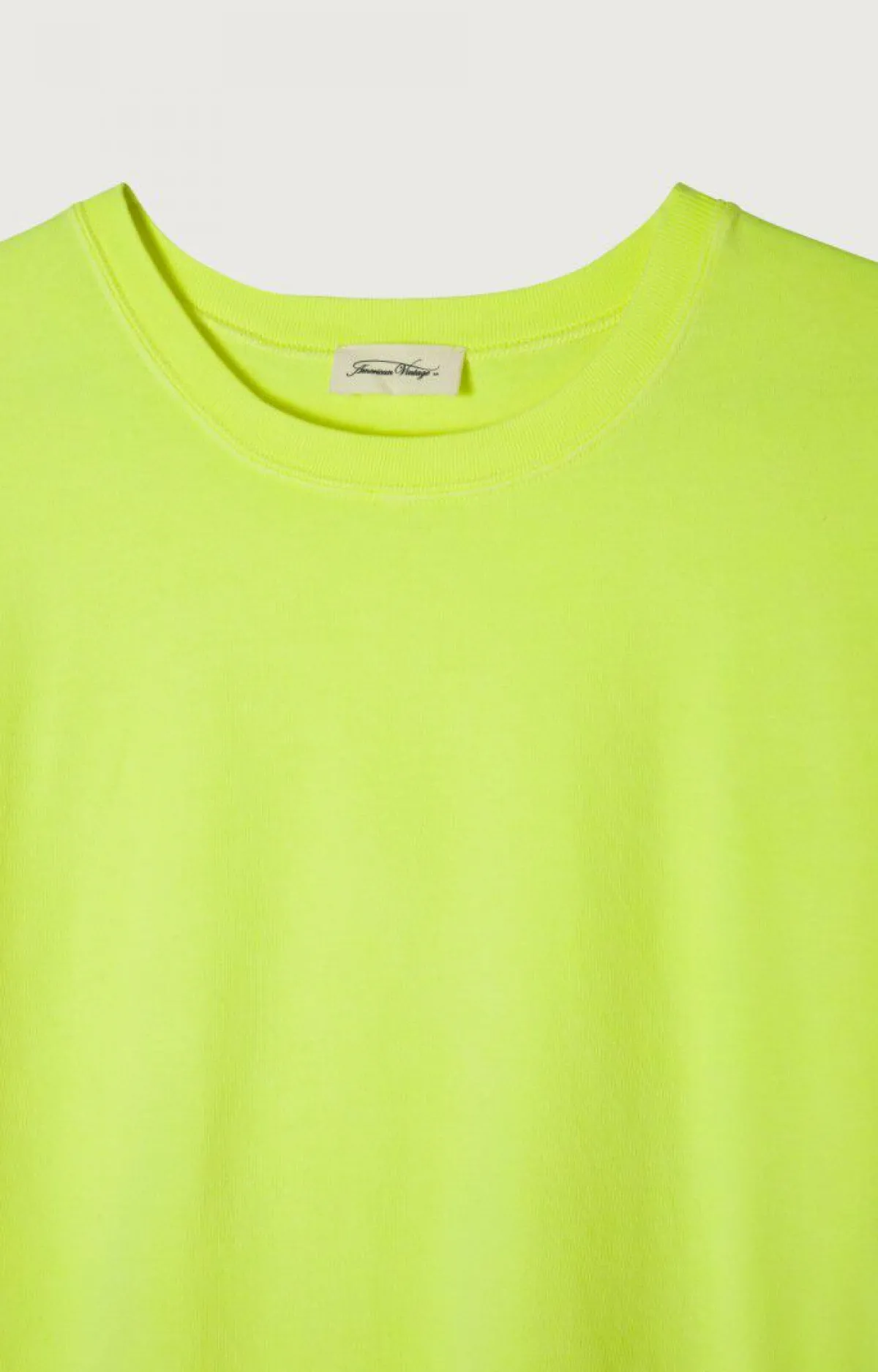 American Vintage Women'S T-Shirt Fizvalley Neon Yellow Best Sale