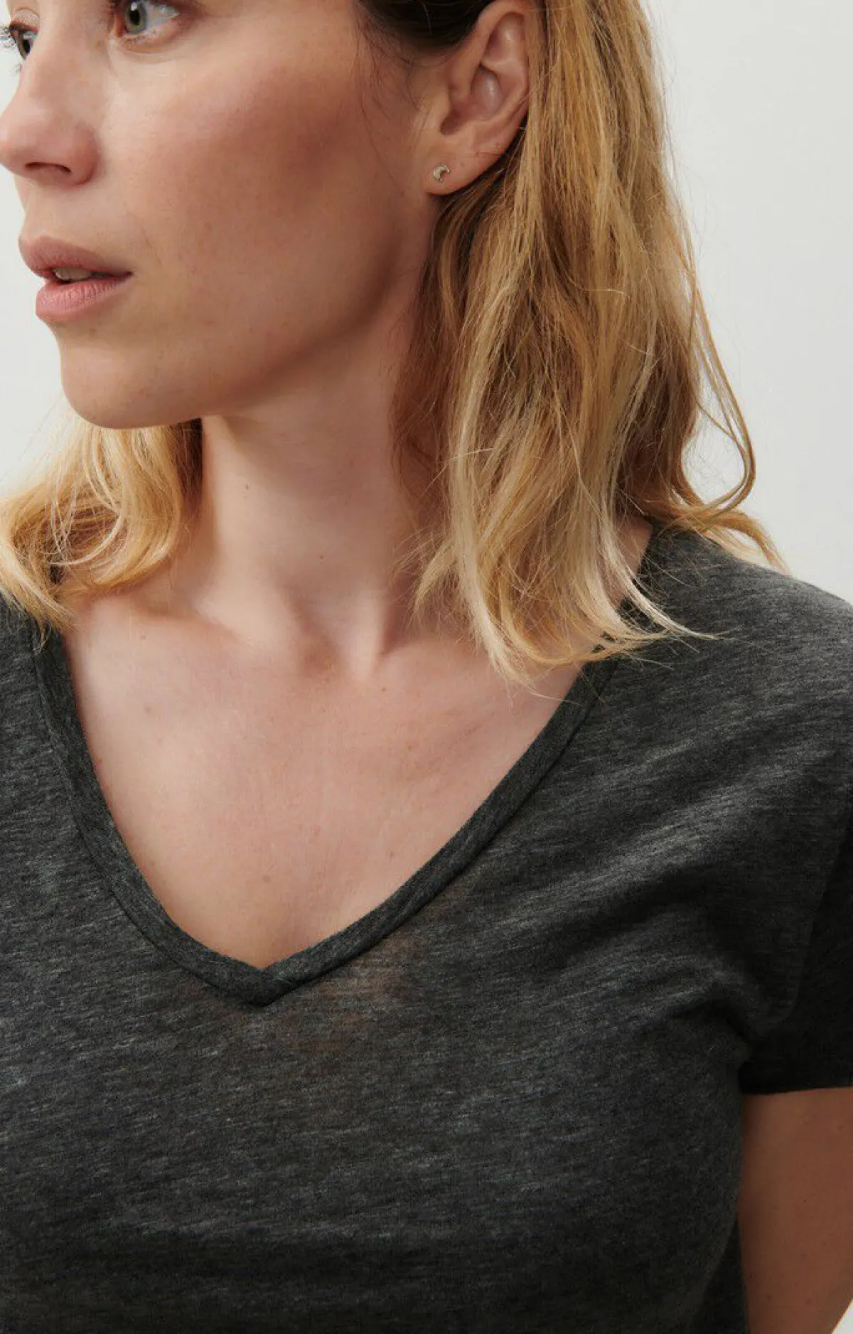 American Vintage Women'S T-Shirt Jacksonville Charcoal Melange Outlet