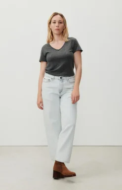 American Vintage Women'S T-Shirt Jacksonville Charcoal Melange Outlet