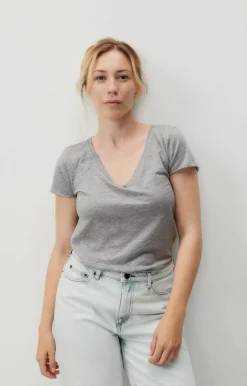 American Vintage Women'S T-Shirt Jacksonville Heather Grey Flash Sale