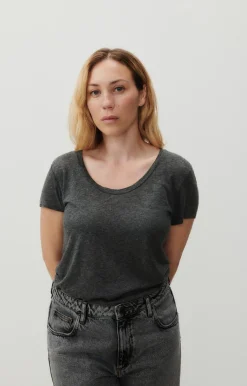 American Vintage Women'S T-Shirt Jacksonville Charcoal Melange Discount