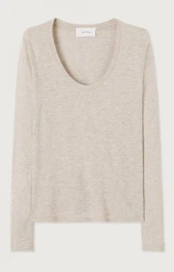 American Vintage Women'S T-Shirt Jacksonville Melange Cream Shop