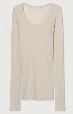 American Vintage Women'S T-Shirt Massachusetts Melange Cream Clearance