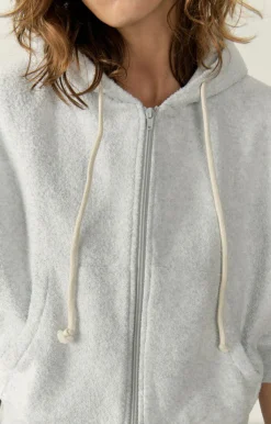 American Vintage Women'S Zipped Hoodie Bobypark Arctic Melange Shop