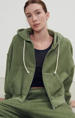 American Vintage Women'S Zipped Hoodie Bobypark Bottle Melange Hot