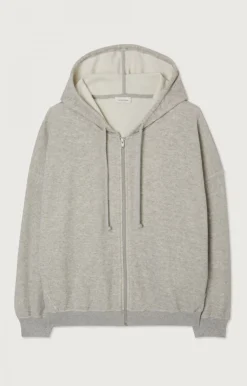 American Vintage Women'S Zipped Hoodie Givston Heather Grey Online