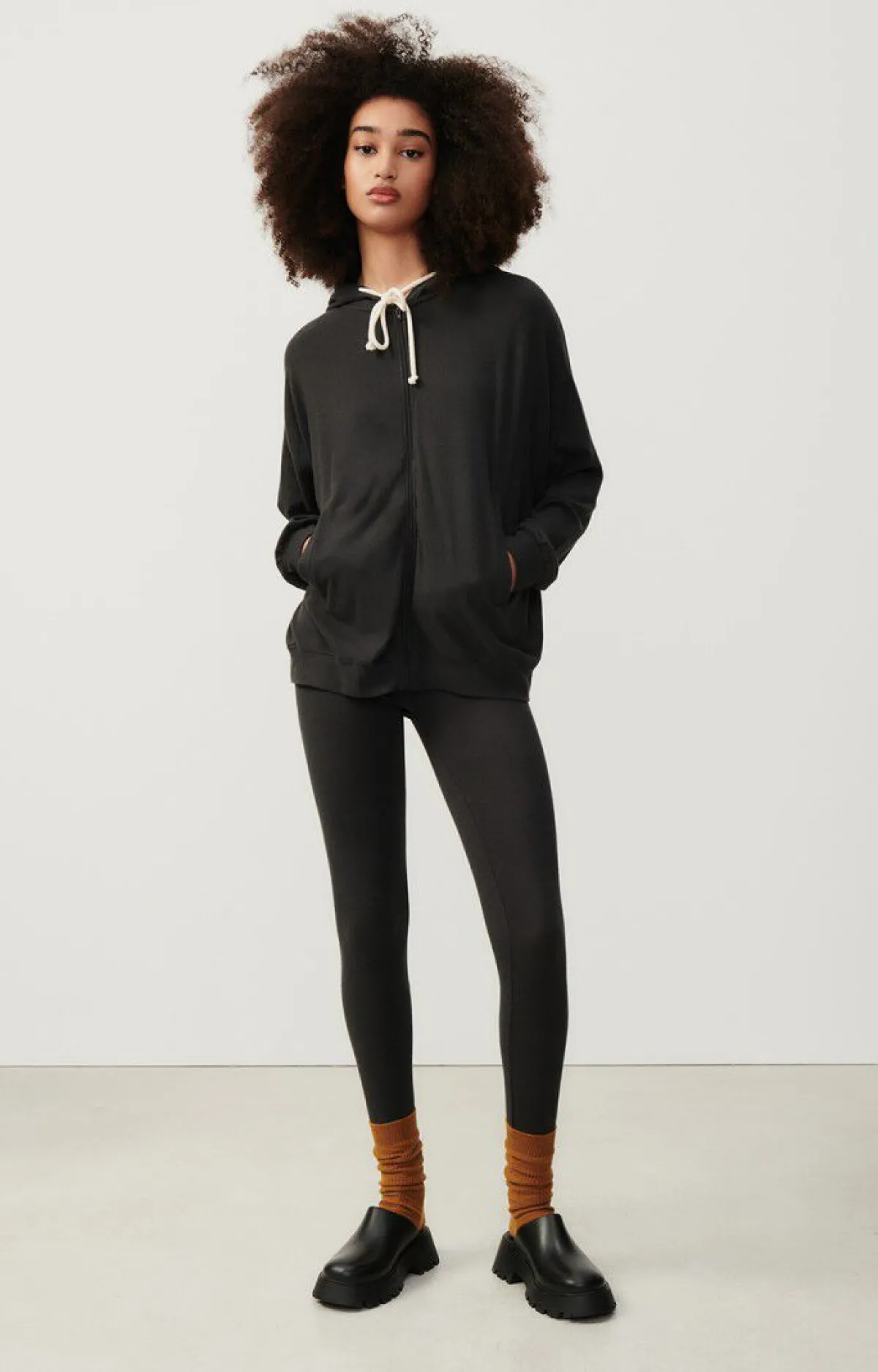 American Vintage Women'S Zipped Hoodie Ypawood Carbon Melange Shop