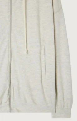 American Vintage Women'S Zipped Hoodie Ypawood Heather Grey New